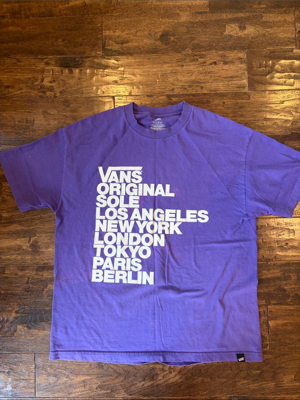 Vans Purple City List Graphic Tee with White Logo